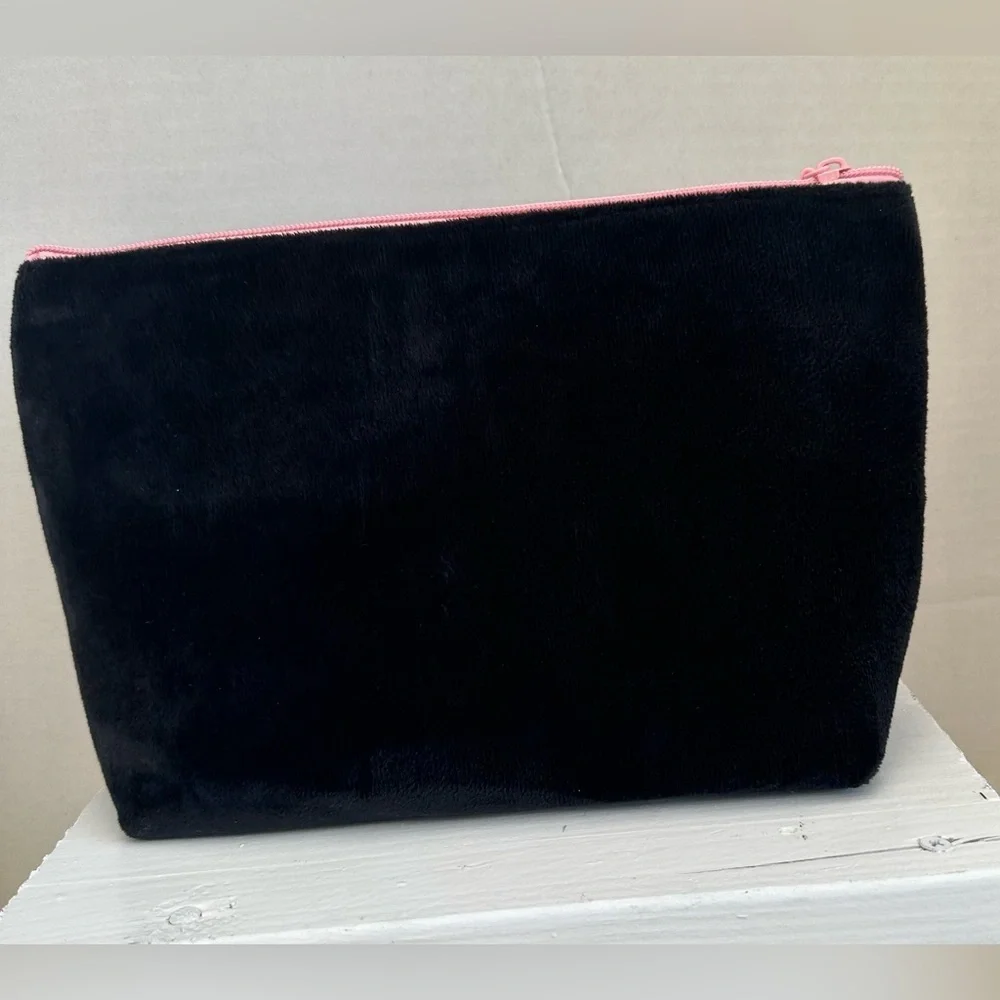 Juicy Couture Black and Pink Cosmetic Bags with Rhinestone Embellishments